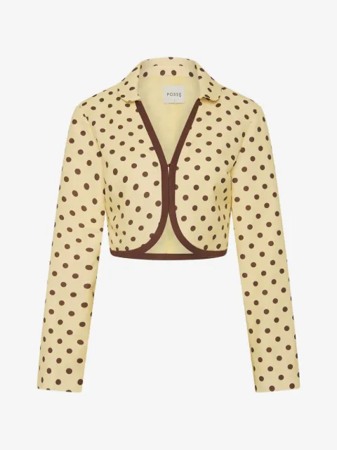 Posse veste crop à pois