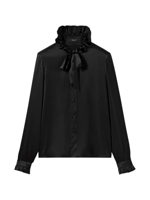 Gucci ruffled tie shirt