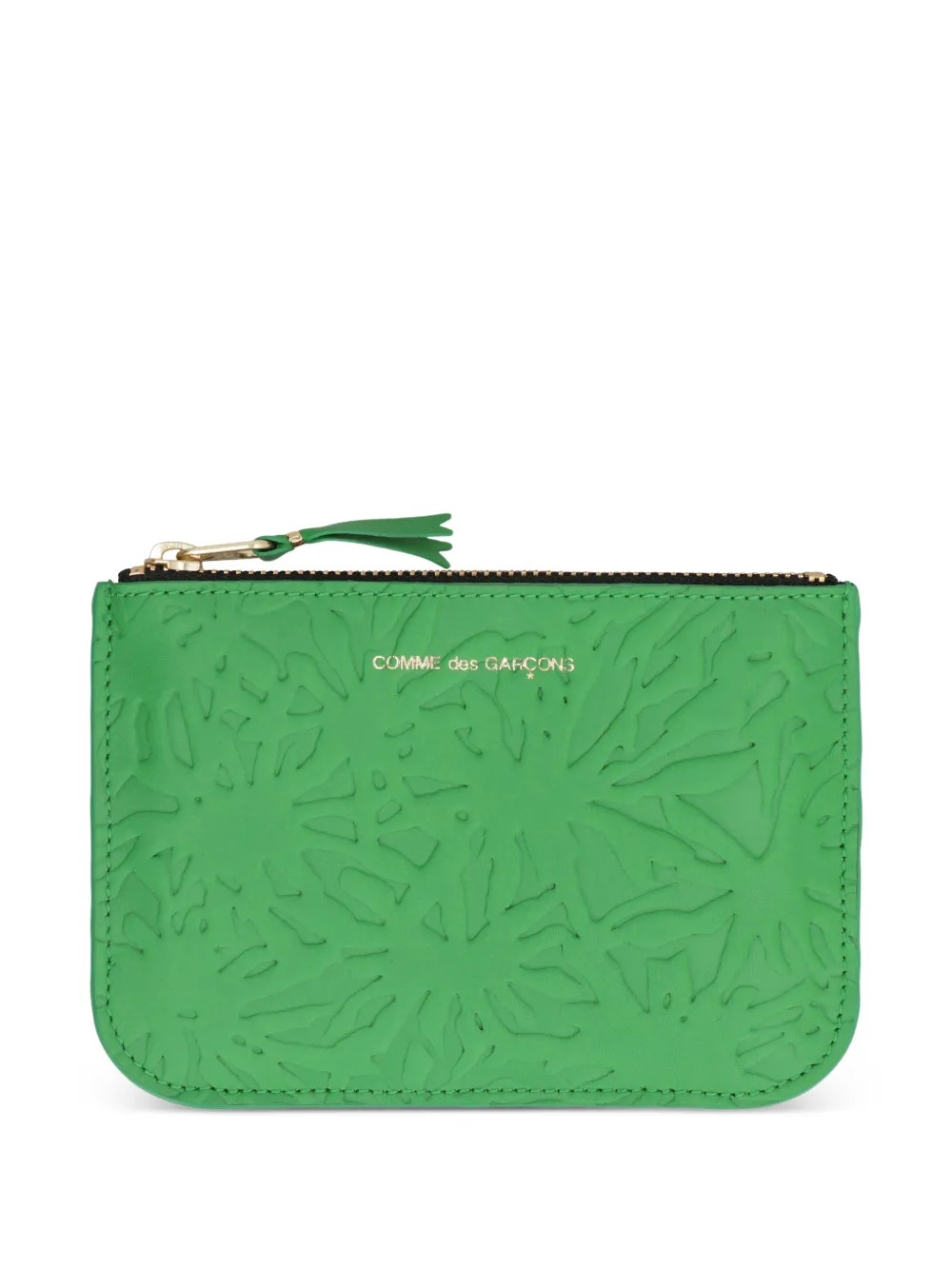 Comme Des Garçons Wallet embossed flat pouch - Verde