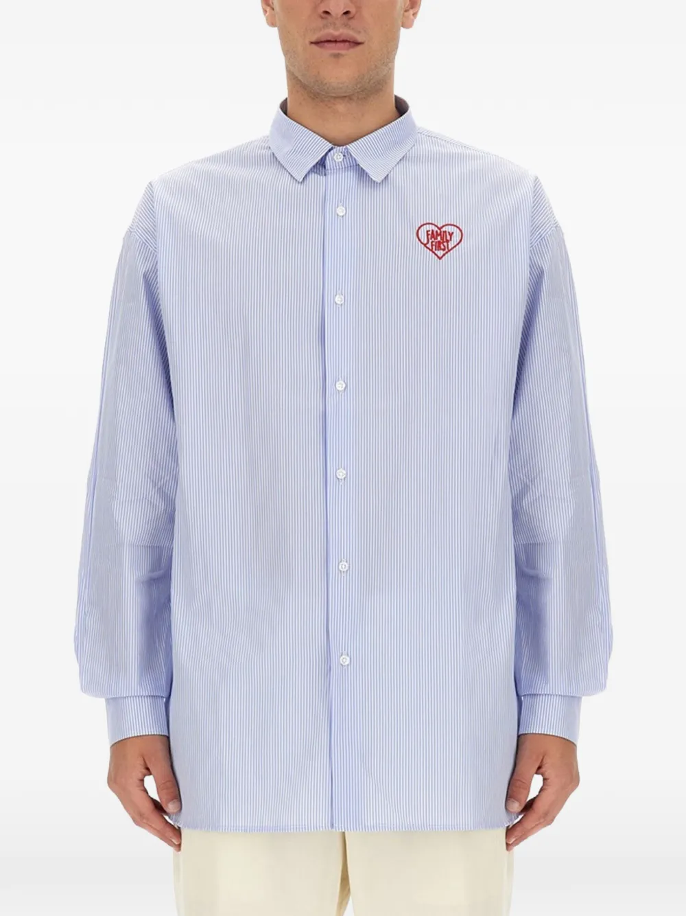 Family First logo striped shirt - Blau