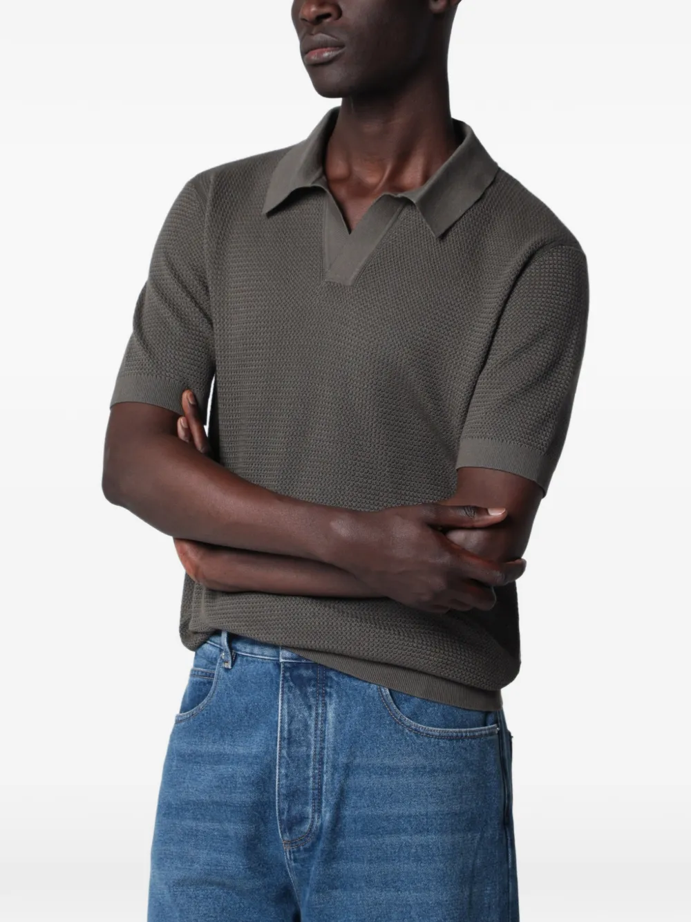 Zegna jacquard polo shirt - Grigio