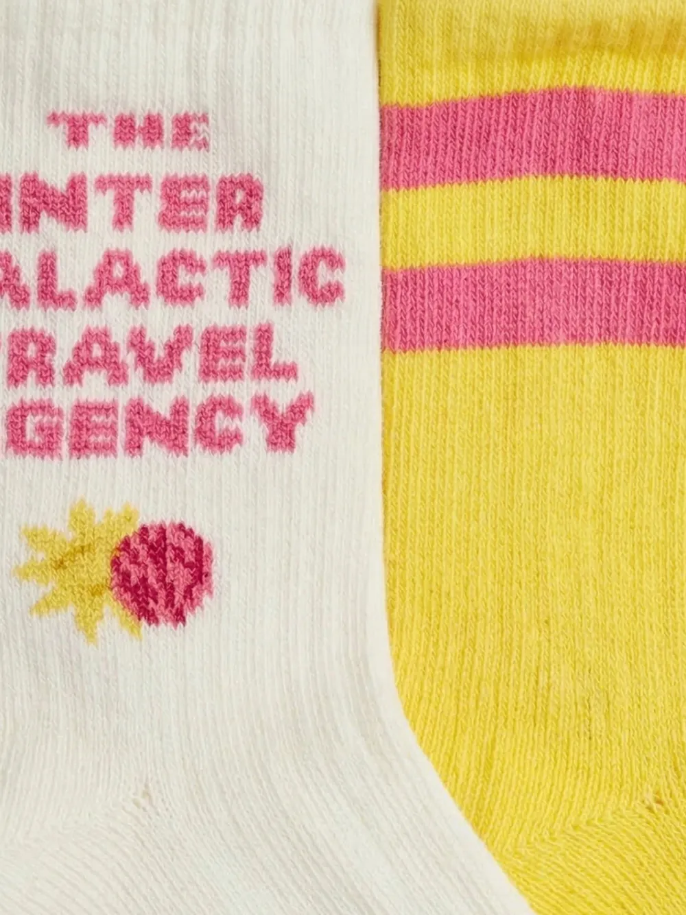 Mini Rodini Twee paar Intergalactic sokken Geel
