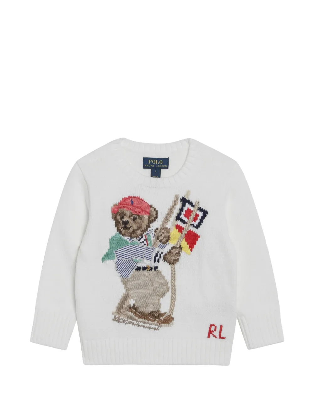 POLO RALPH LAUREN KIDS Polo Bear cotton jumper - White