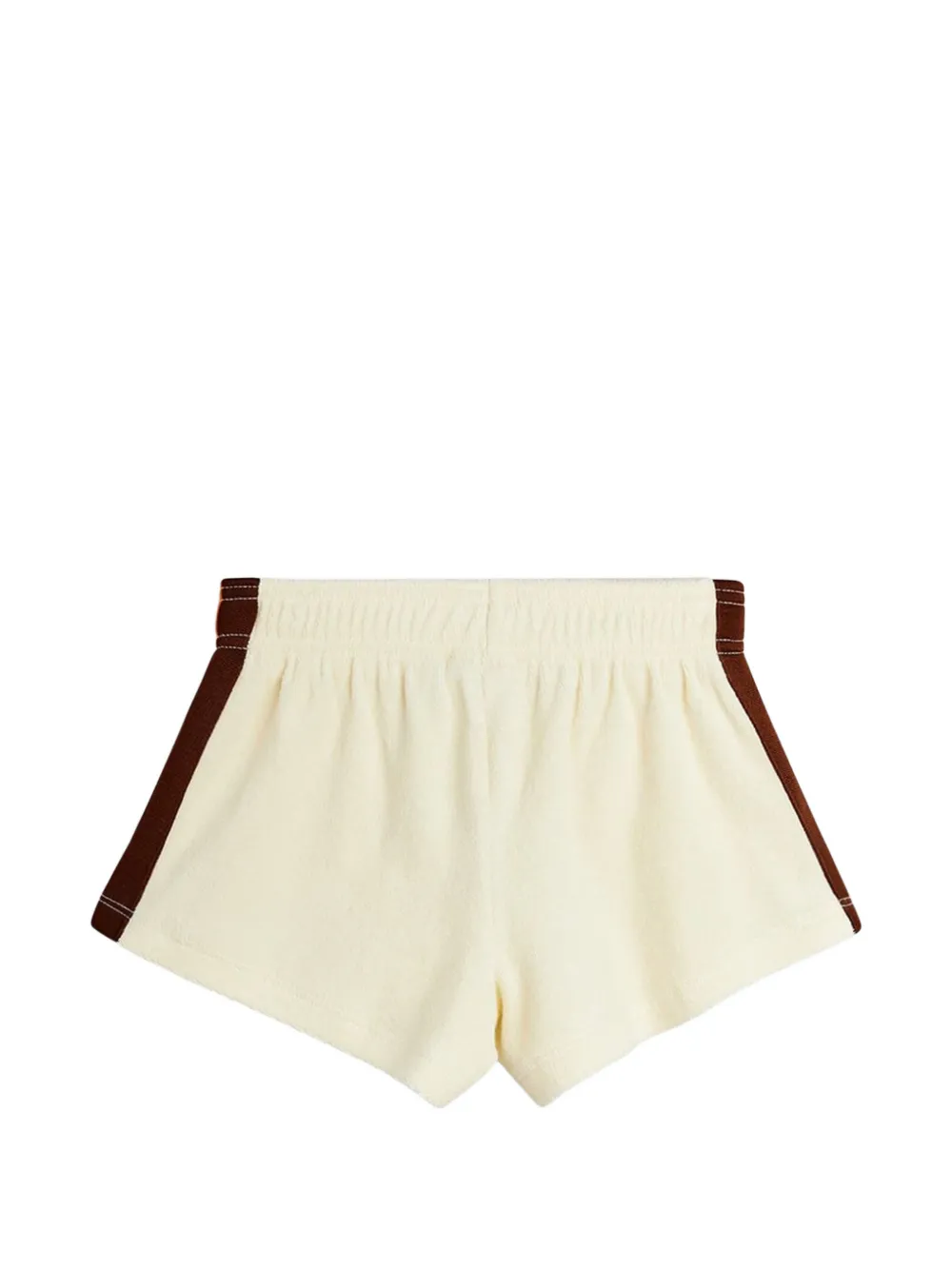 Mini Rodini Shorts met geborduurde zijstreep Beige