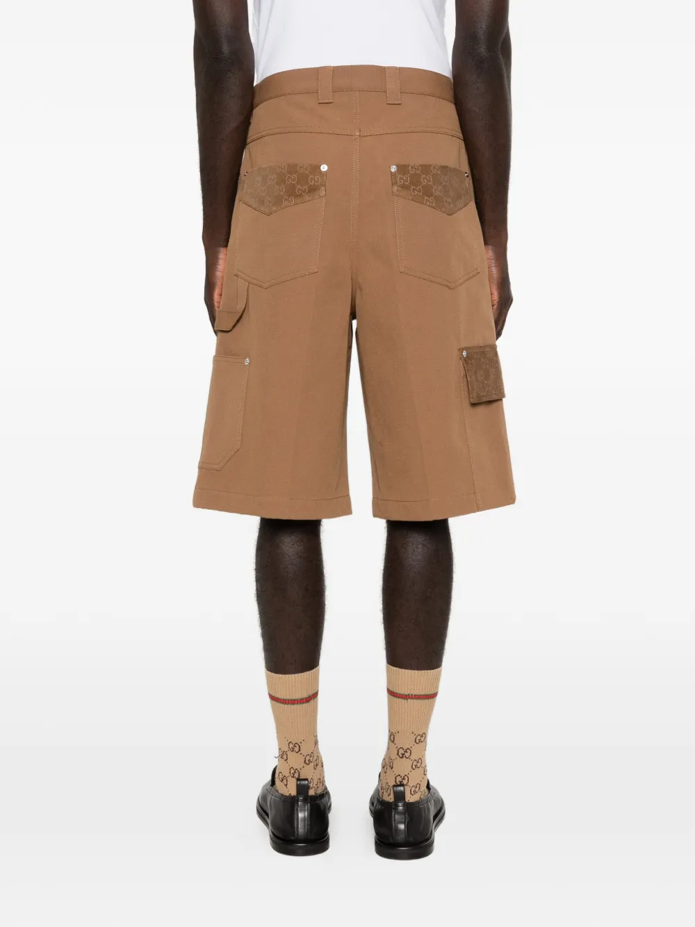 Gucci Shorts met meerdere zakken en GG-patroon Bruin