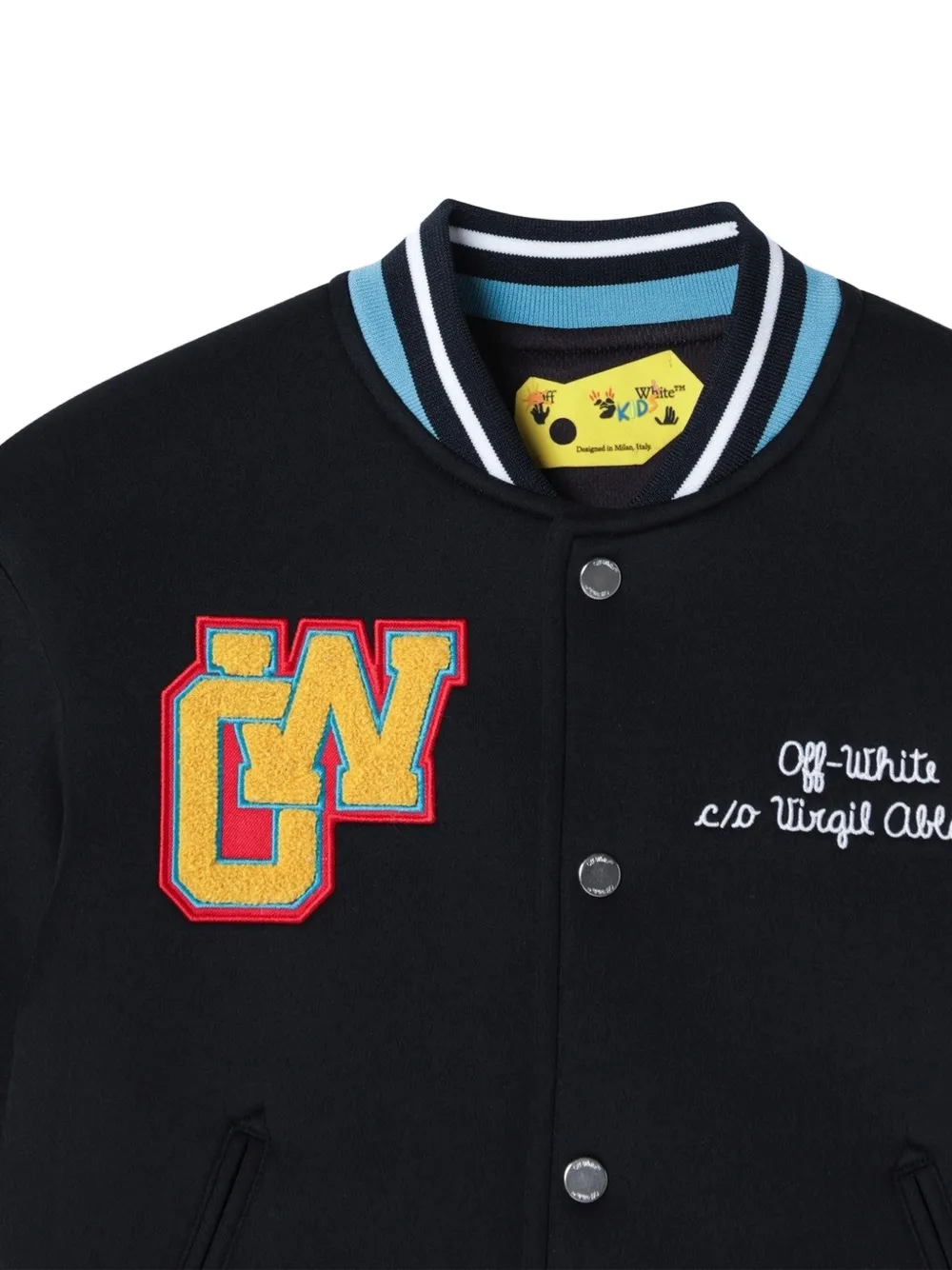 Off-White Kids Bomberjack met patch Zwart