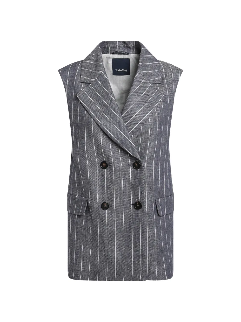 'S Max Mara Gilet a righe con bottoni - Blu
