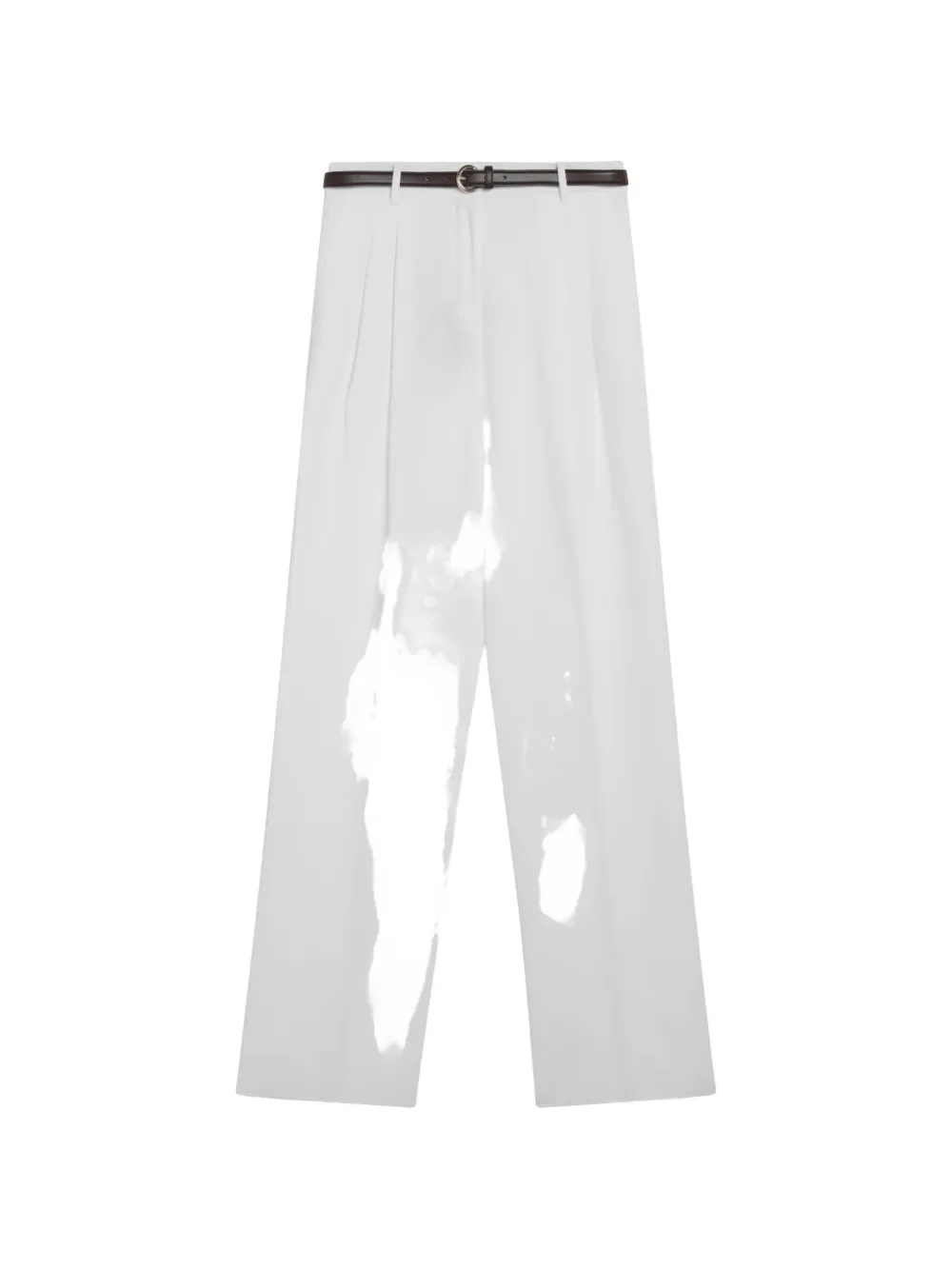 Max Mara belted pleated trousers - Bianco