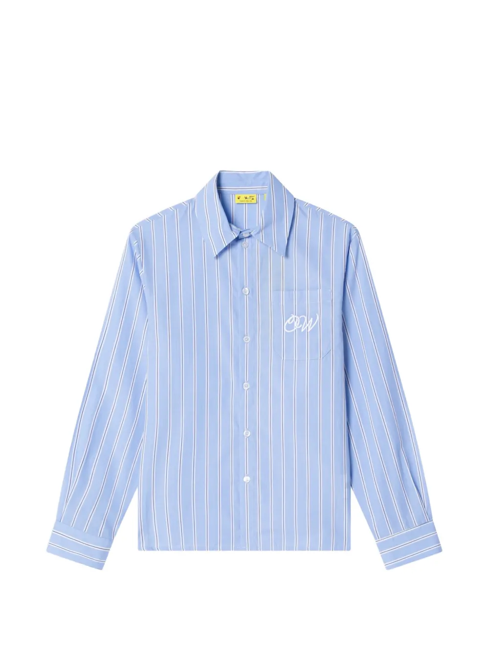 Off-White Kids embroidered striped shirt - Blu