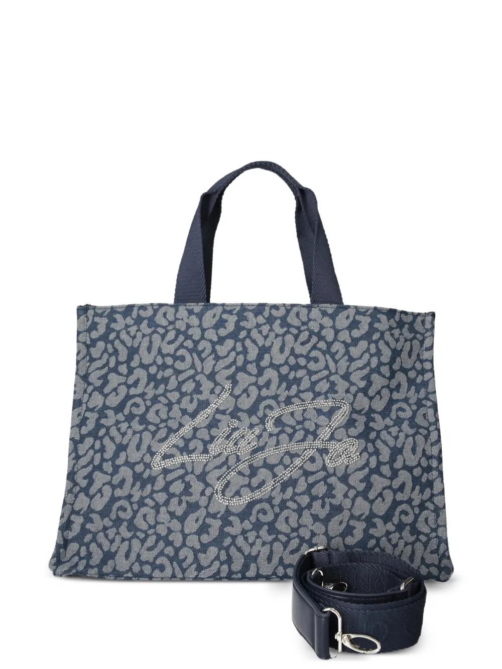 LIU JO animal print logo tote bag - Blau