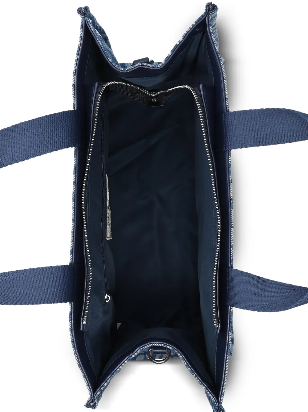 LIU JO Grote denim shopper met dieren-print Blauw