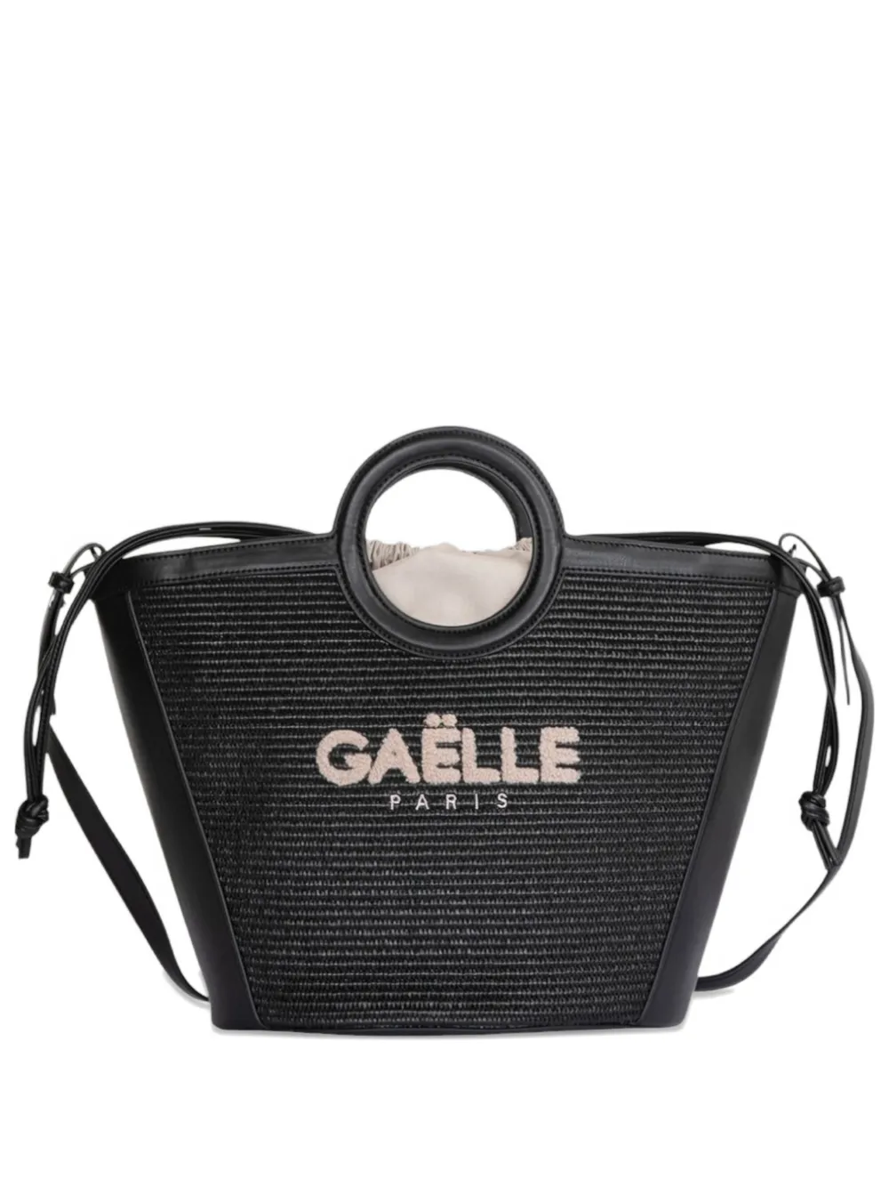 Gaelle Maxi Shopper logo-embroidered woven backpack - Nero