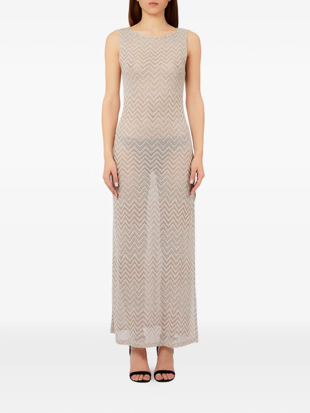 LIU JO chevron sleeveless dress - Toni neutri