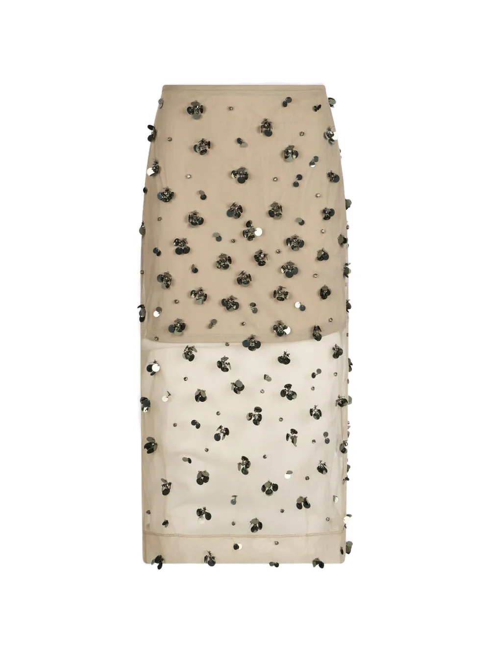 LIU JO floral embellished midi skirt - Nude