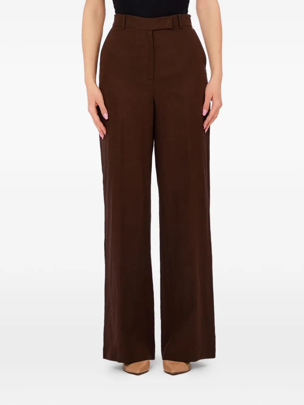 LIU JO high-waisted trousers - Marrone
