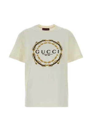 レアなGUCCI ウィメンズ　Tシャツ Printed cotton jersey T-shirt in white | GUCCI® US
