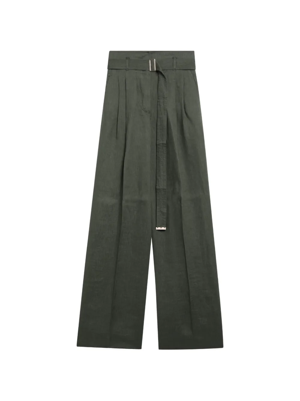 Max Mara belted pleated trousers - Grün