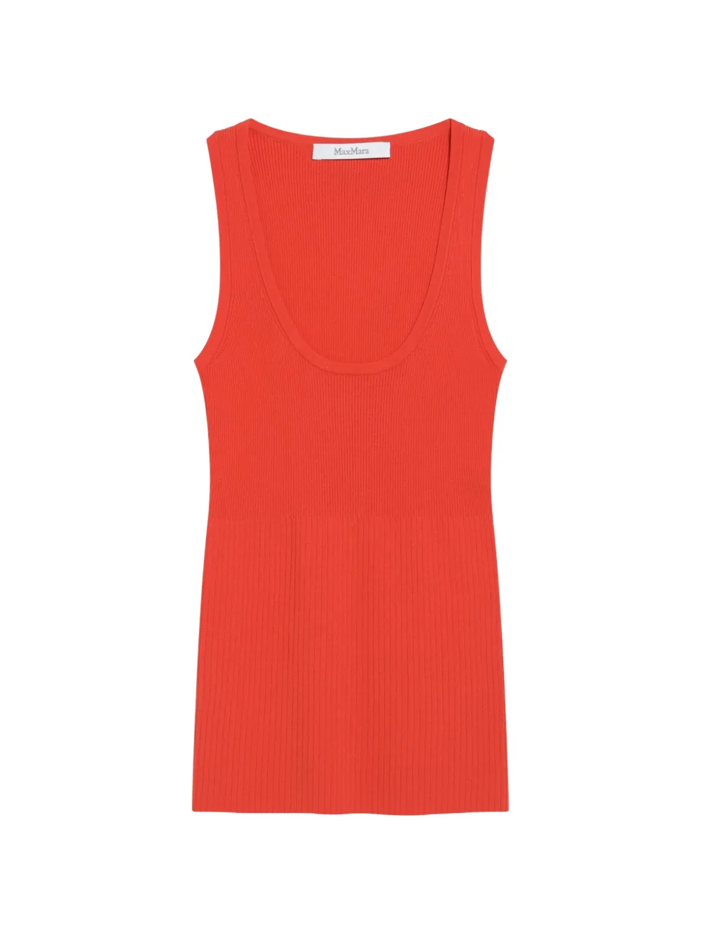 Max Mara ribbed-knit scoop-neck top - Arancione