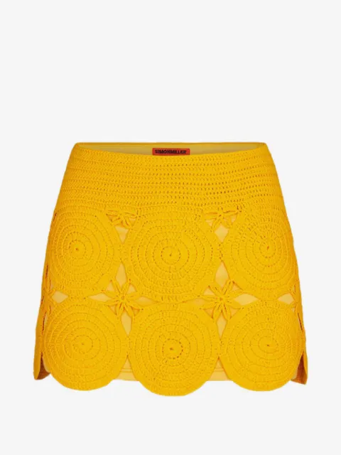 Simon Miller crochet-appliquéd mini skirt