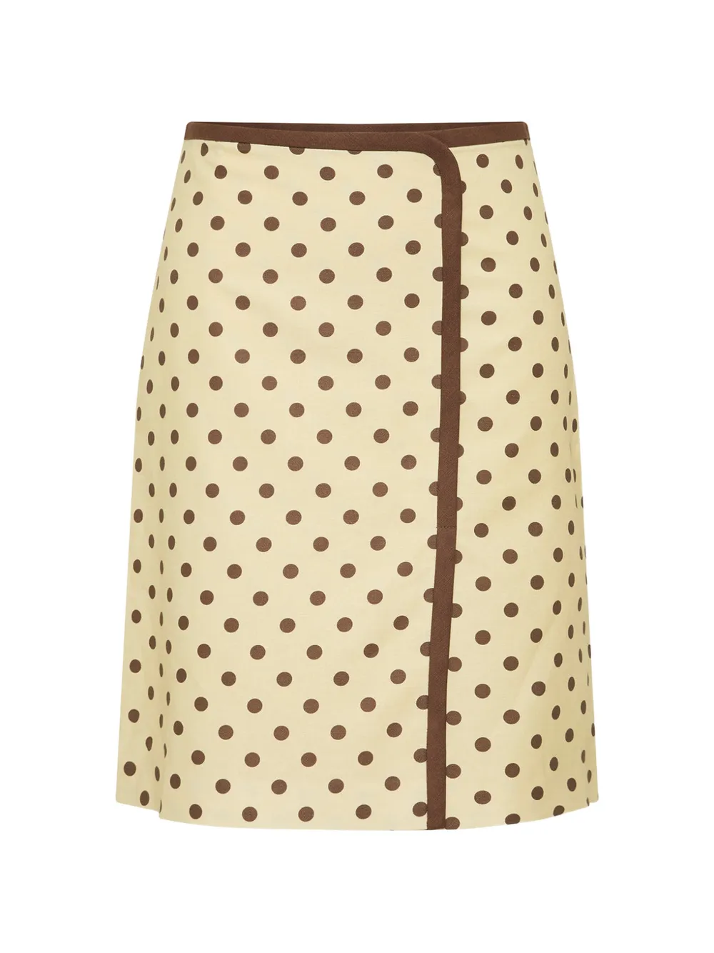 Posse polka-dot trimmed midi skirt - Nude