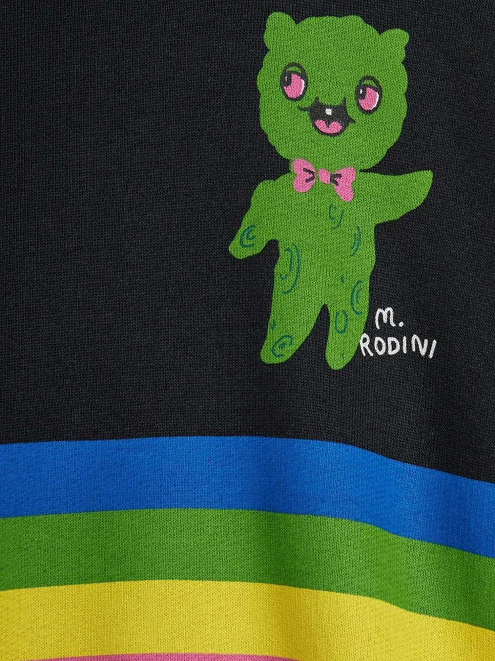Mini Rodini Sweater met alien-streep en lange mouwen Zwart