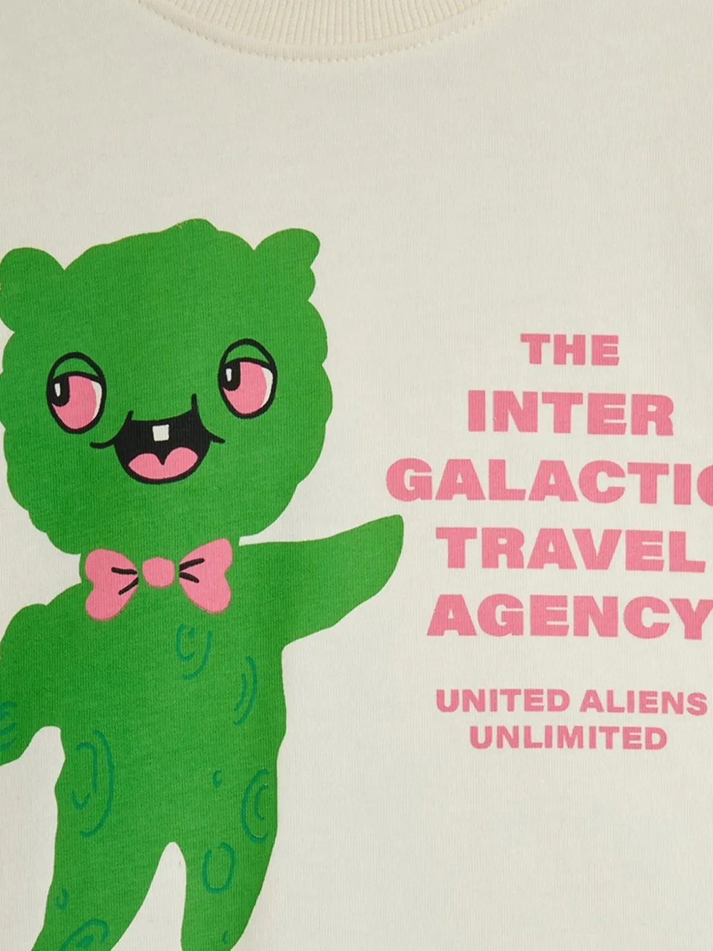 Mini Rodini Alien katoenen T-shirt met grafische print Beige