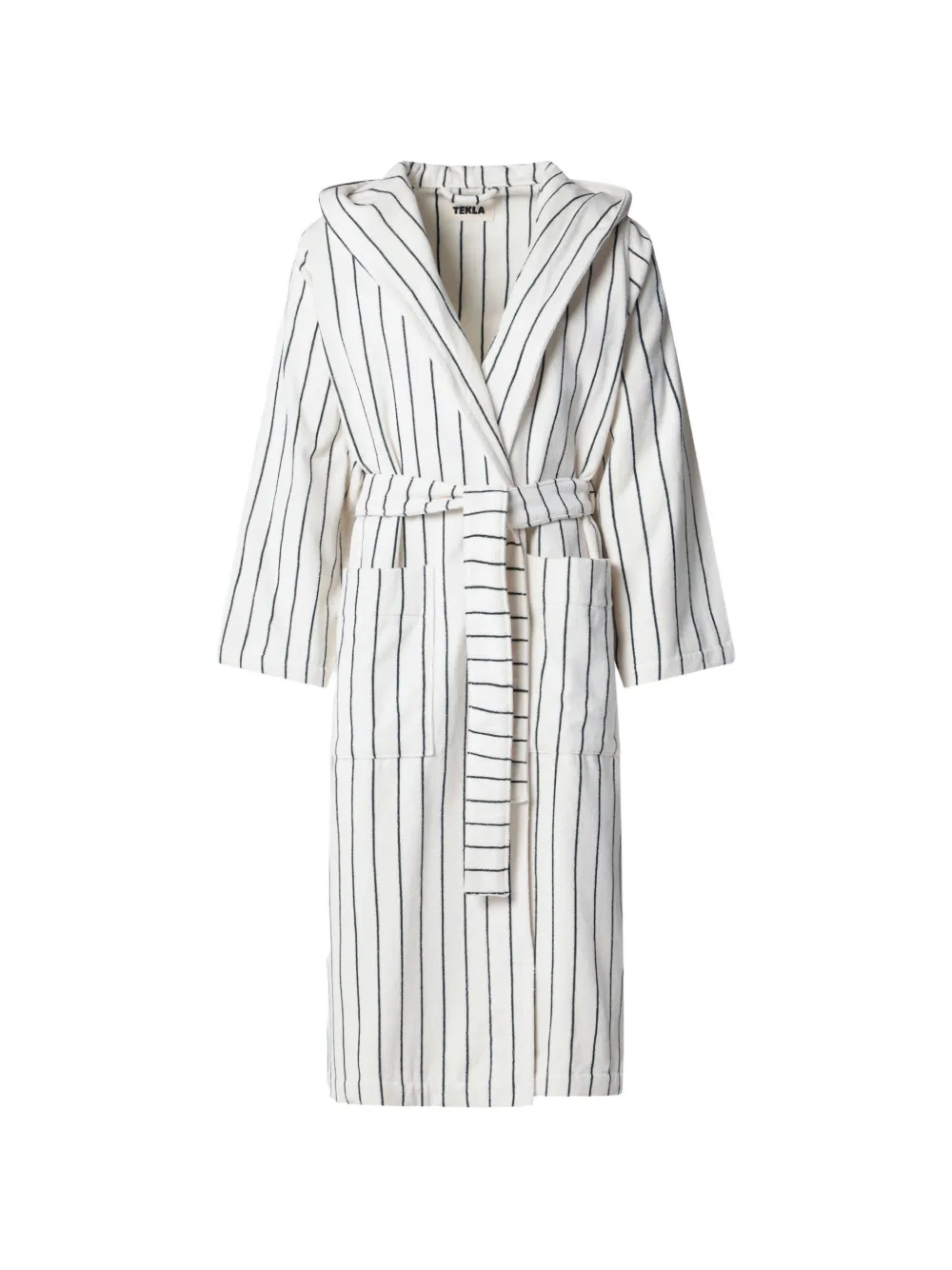 Tekla Striped Hooded Bathrobe In Multi