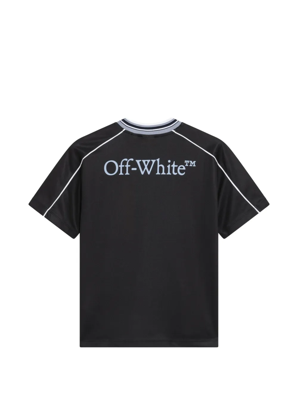 Off-White Kids T-shirt met V-hals en logo Zwart