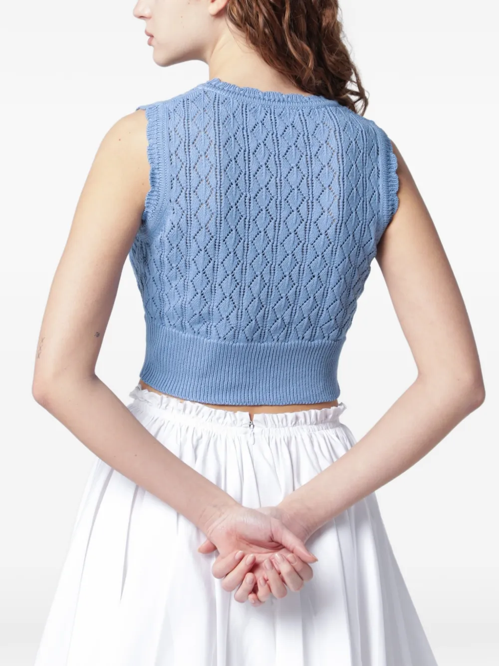 Vivienne Westwood Gebreide top met geribbelde afwerking Blauw
