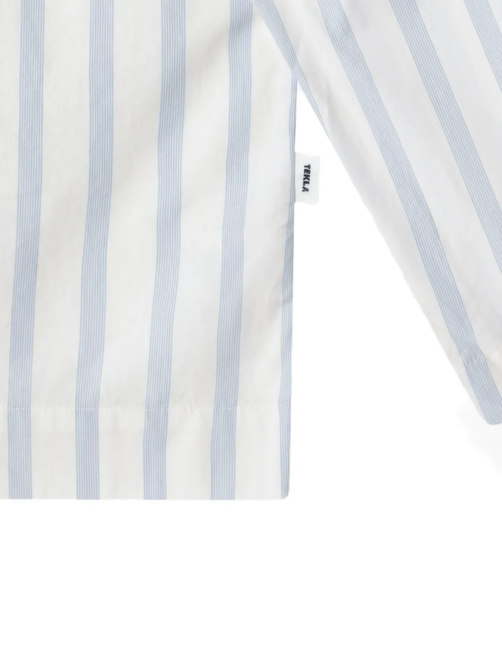 TEKLA Gestreept pyjamashirt Wit