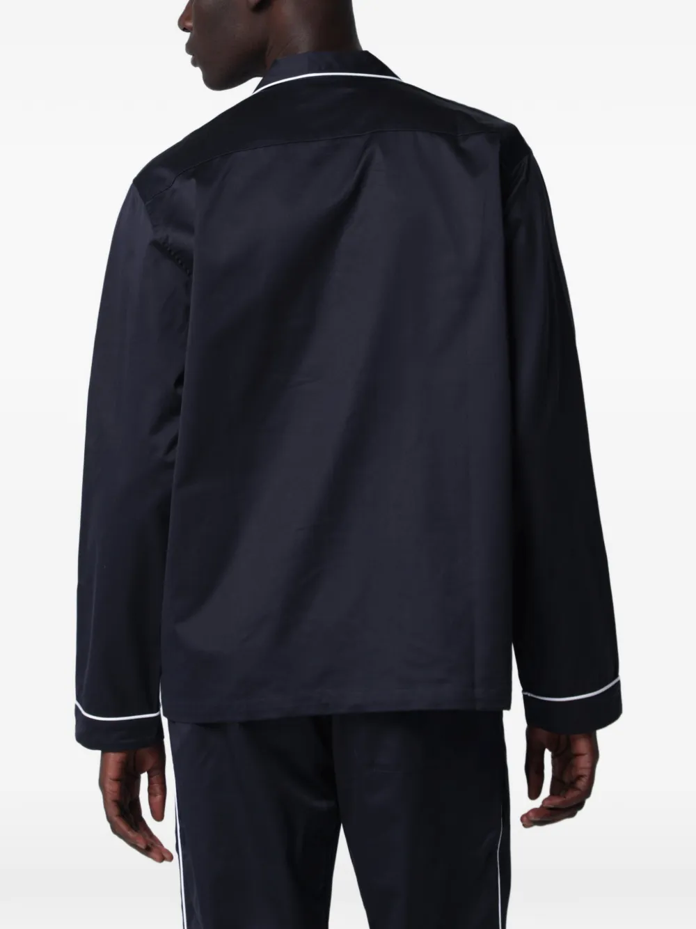 TEKLA Pyjamashirt met contrasterende afwerking Blauw