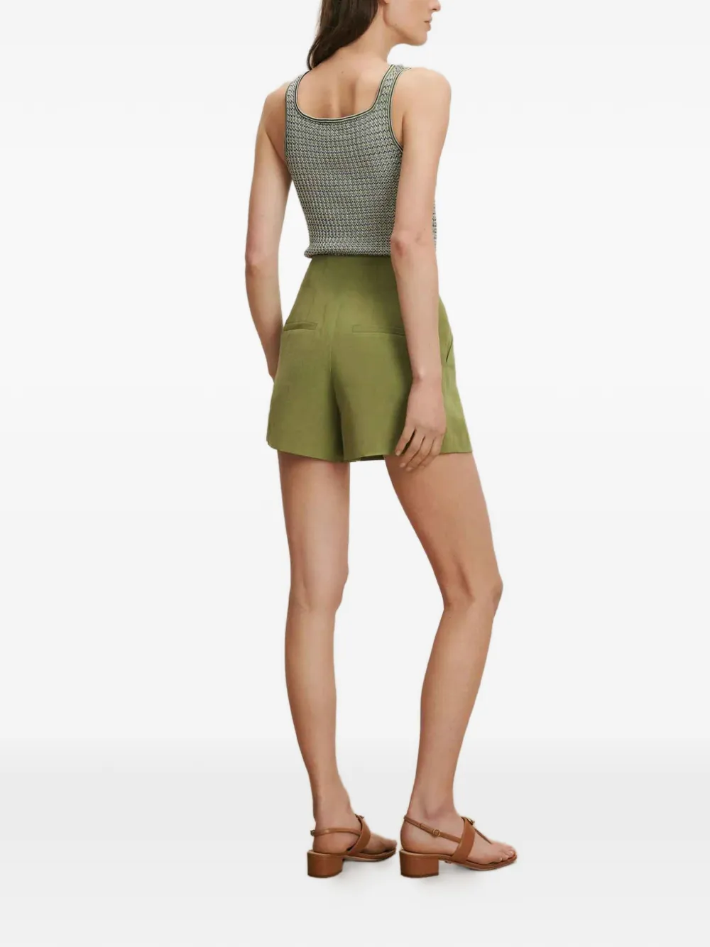 Veronica Beard Sandra gebreide tanktop met vierkante hals Groen