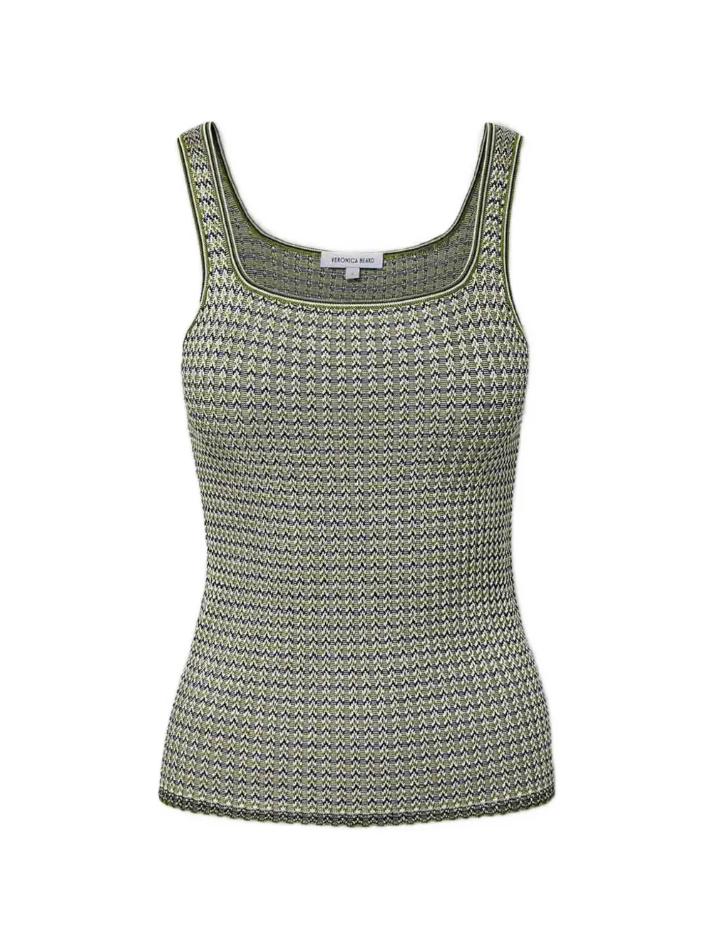 Veronica Beard Sandra square neck knit tank top - Verde