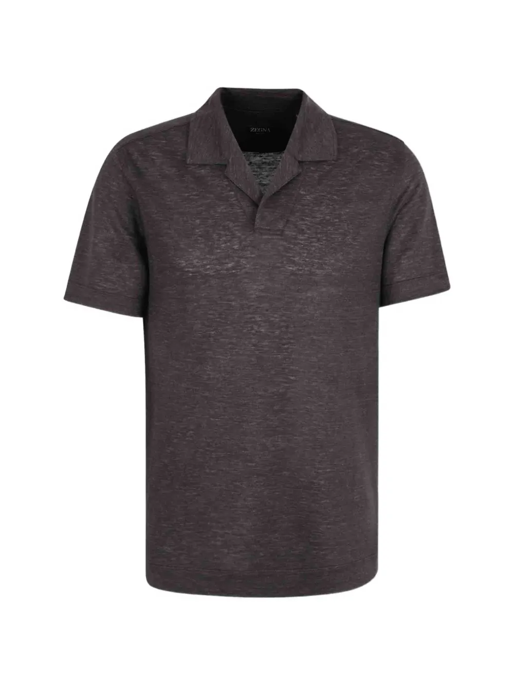 Zegna V-neck collared T-shirt - Marrone