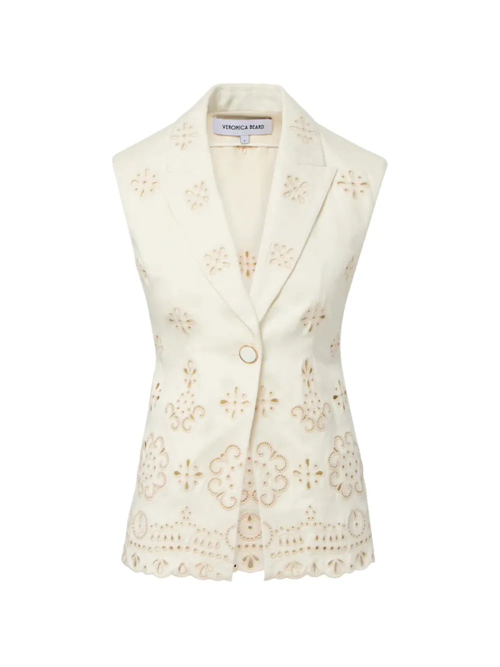 Veronica Beard Townes button eyelet vest - Toni neutri