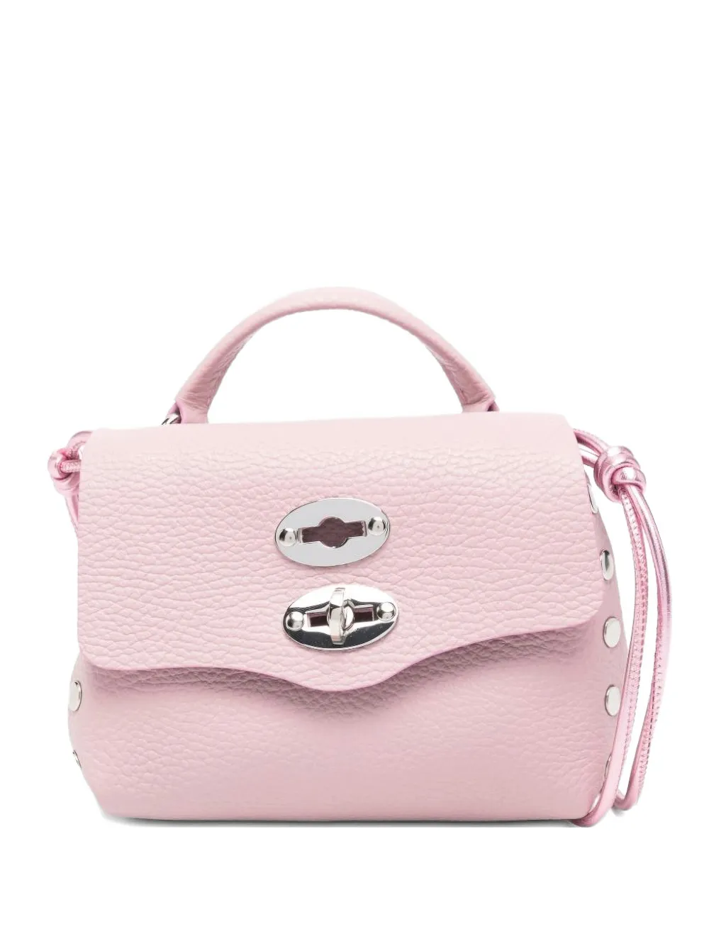 Zanellato top handle studded leather shoulder bag - Rosa