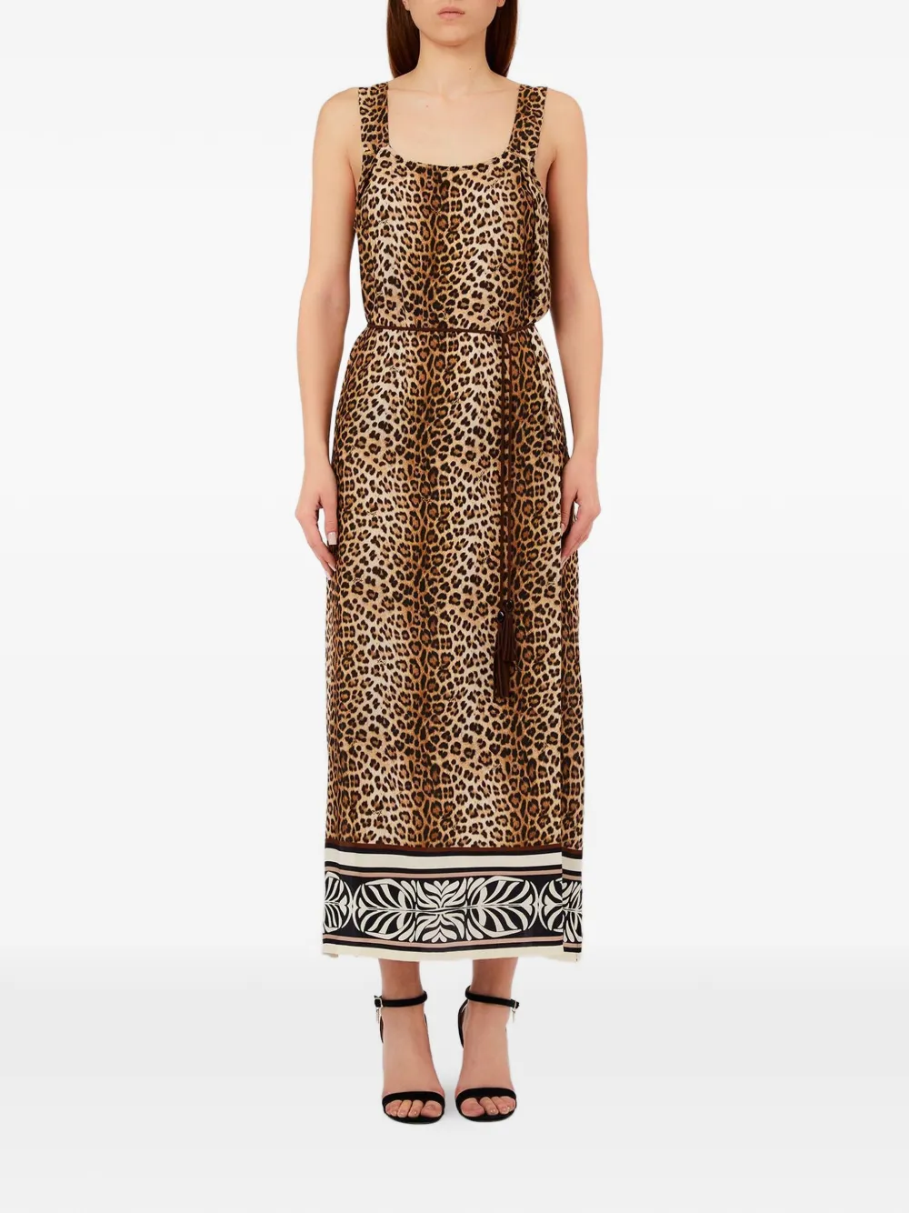 LIU JO animal print tassel dress - Toni neutri