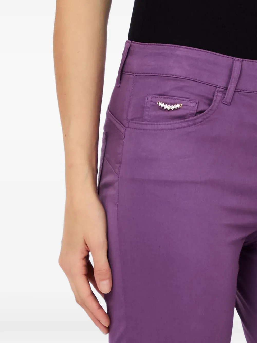 LIU JO Skinny broek met omgeslagen pijpen Paars