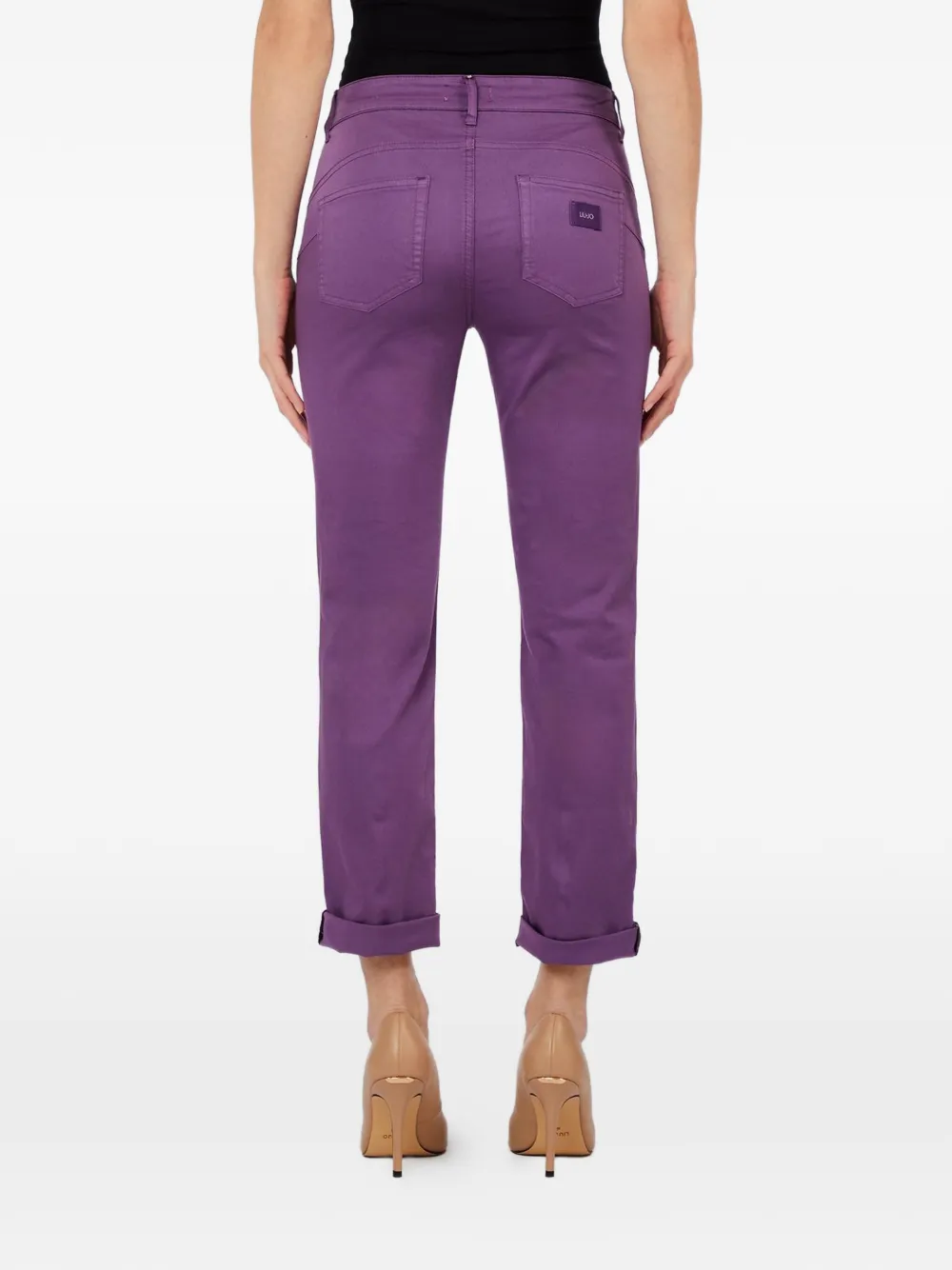 LIU JO Skinny broek met omgeslagen pijpen Paars