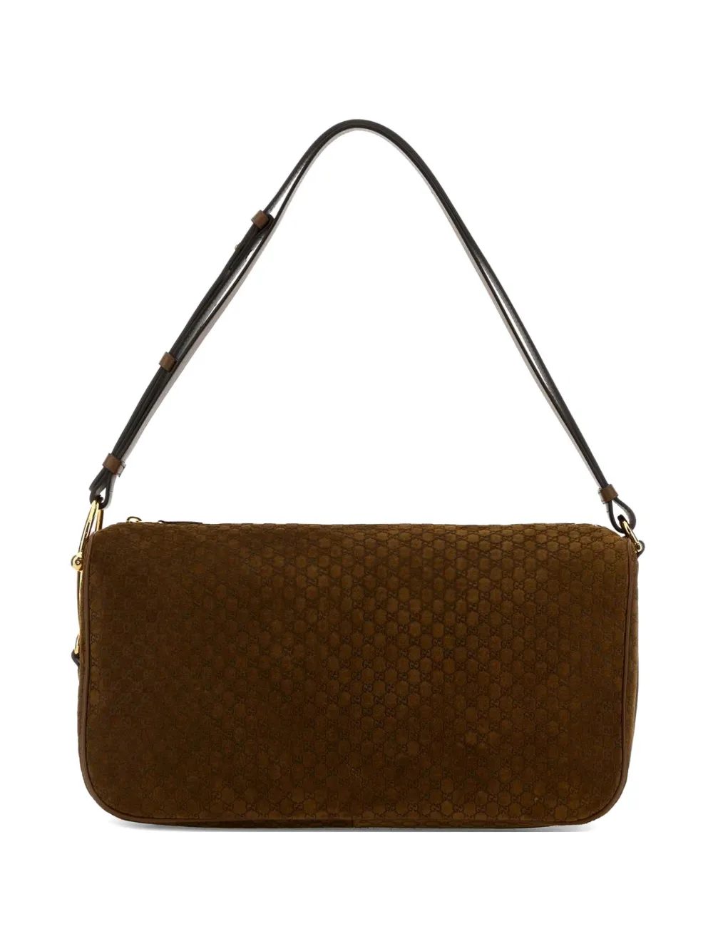 Gucci Half horsebit suede shoulder bag - Brown
