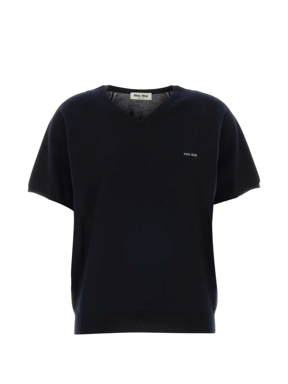 Miu Miu V-neck wool T-shirt - Blu