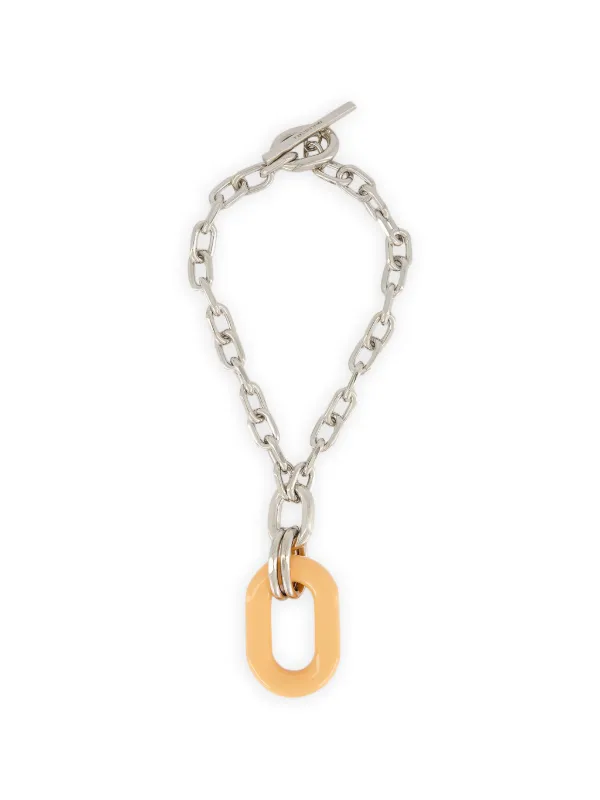 Rabanne Resin-pendant Cable-link Necklace in Silver