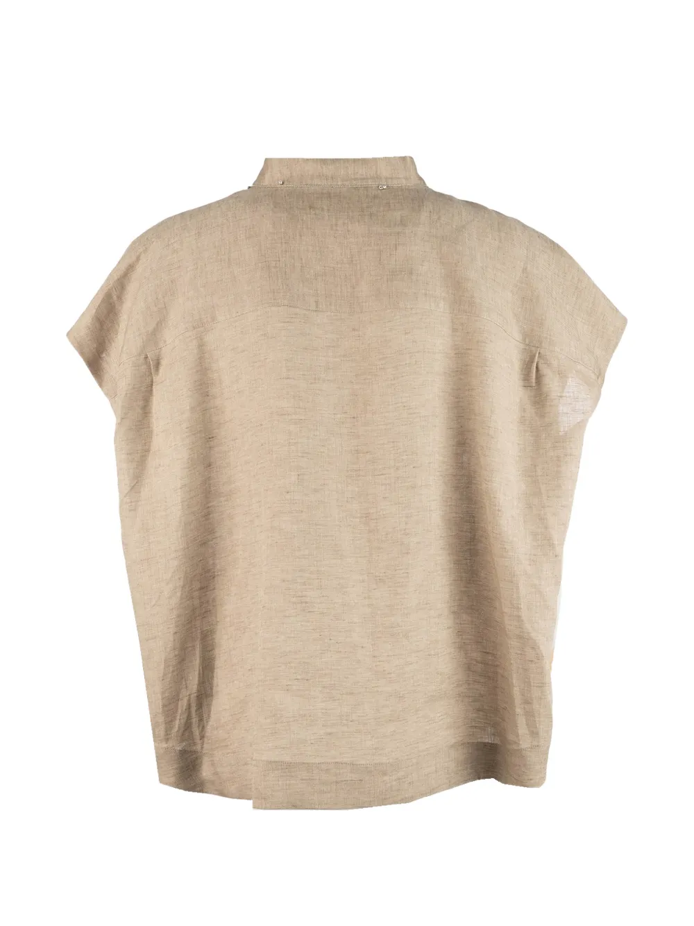 Fabiana Filippi Blouse met ronde opstaande kraag Beige