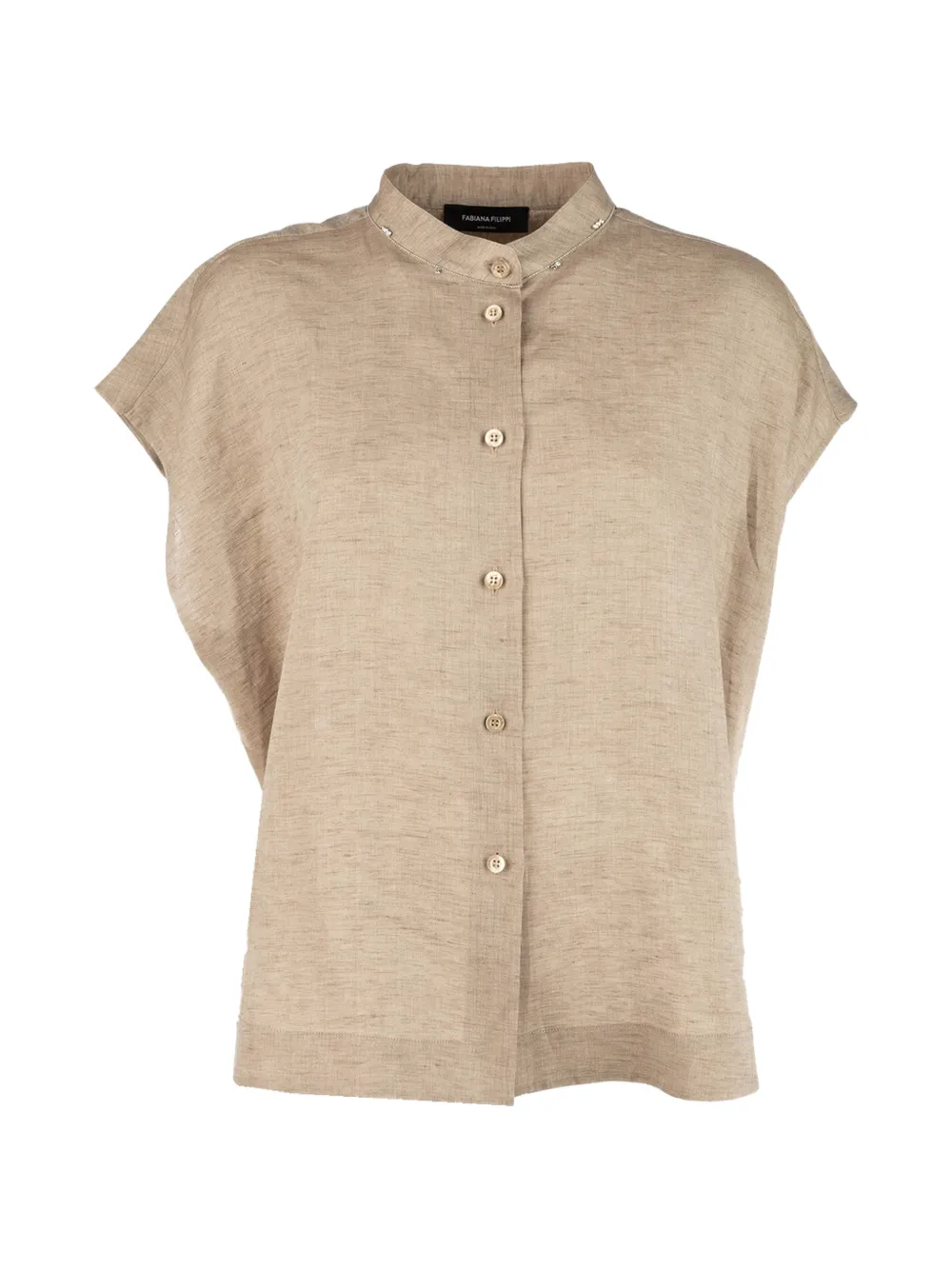 Fabiana Filippi mandarin collar button blouse - Nude