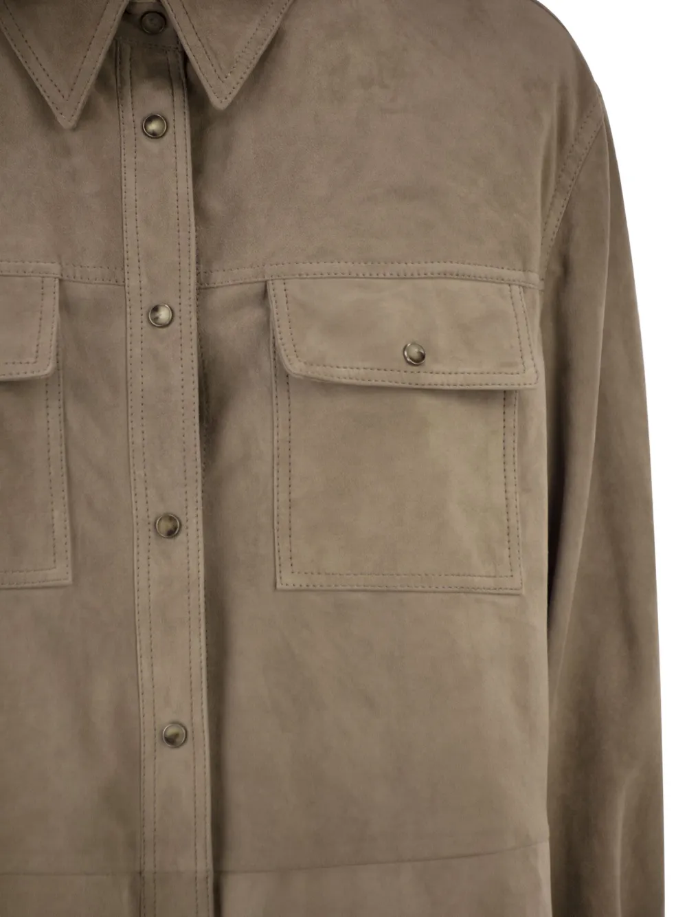 Brunello Cucinelli Shirtjack met gestikte zak Beige