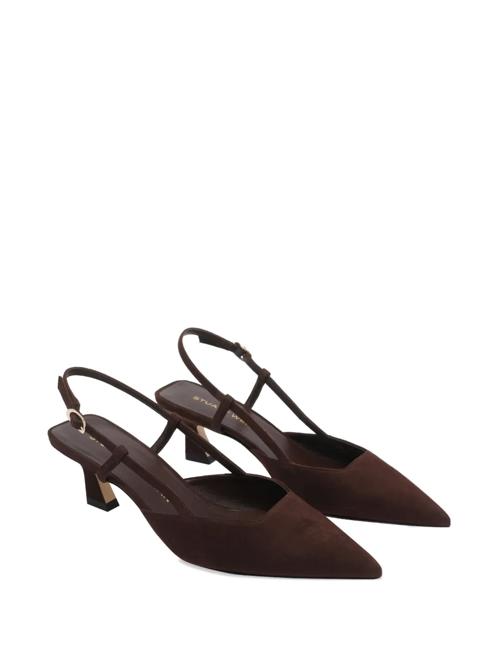Stuart Weitzman Vinnie suede slingback pumps Bruin