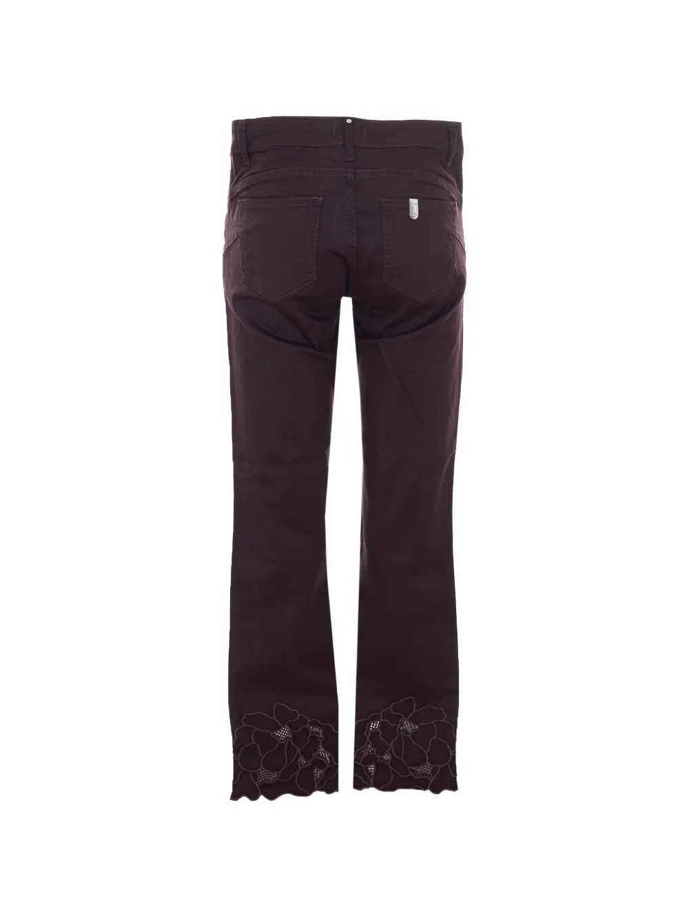 LIU JO Broek met geborduurde bloemen Bruin