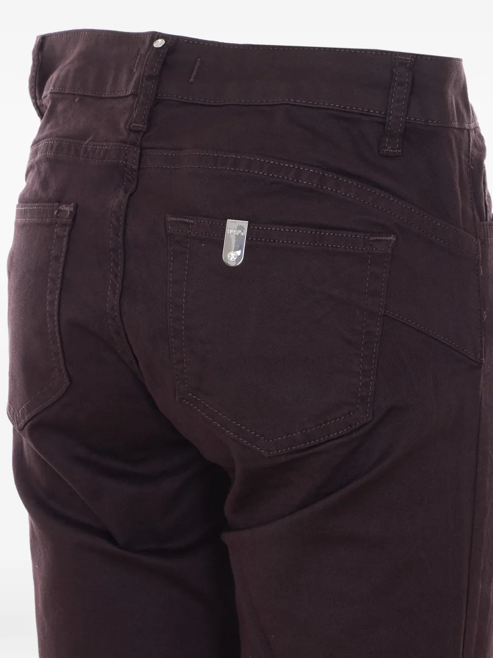 LIU JO Broek met geborduurde bloemen Bruin
