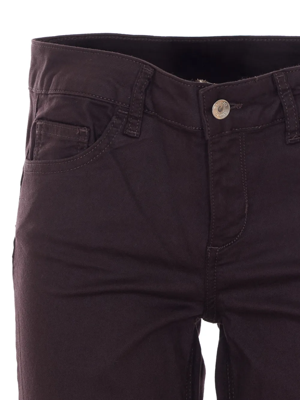 LIU JO Broek met geborduurde bloemen Bruin