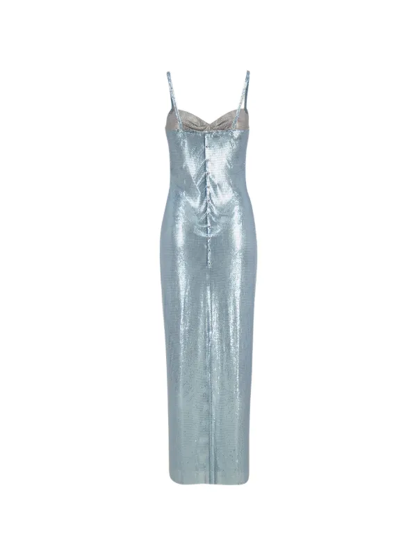 rabanne mesh slip dress Rabanne Chainmail Gathered Maxi Dress